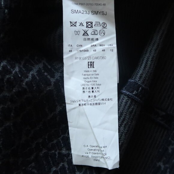 Armani Collezioni  Navy Blue & Grey Textured Stretchy Jacquard Shift Dress Italy - Picture 15 of 16